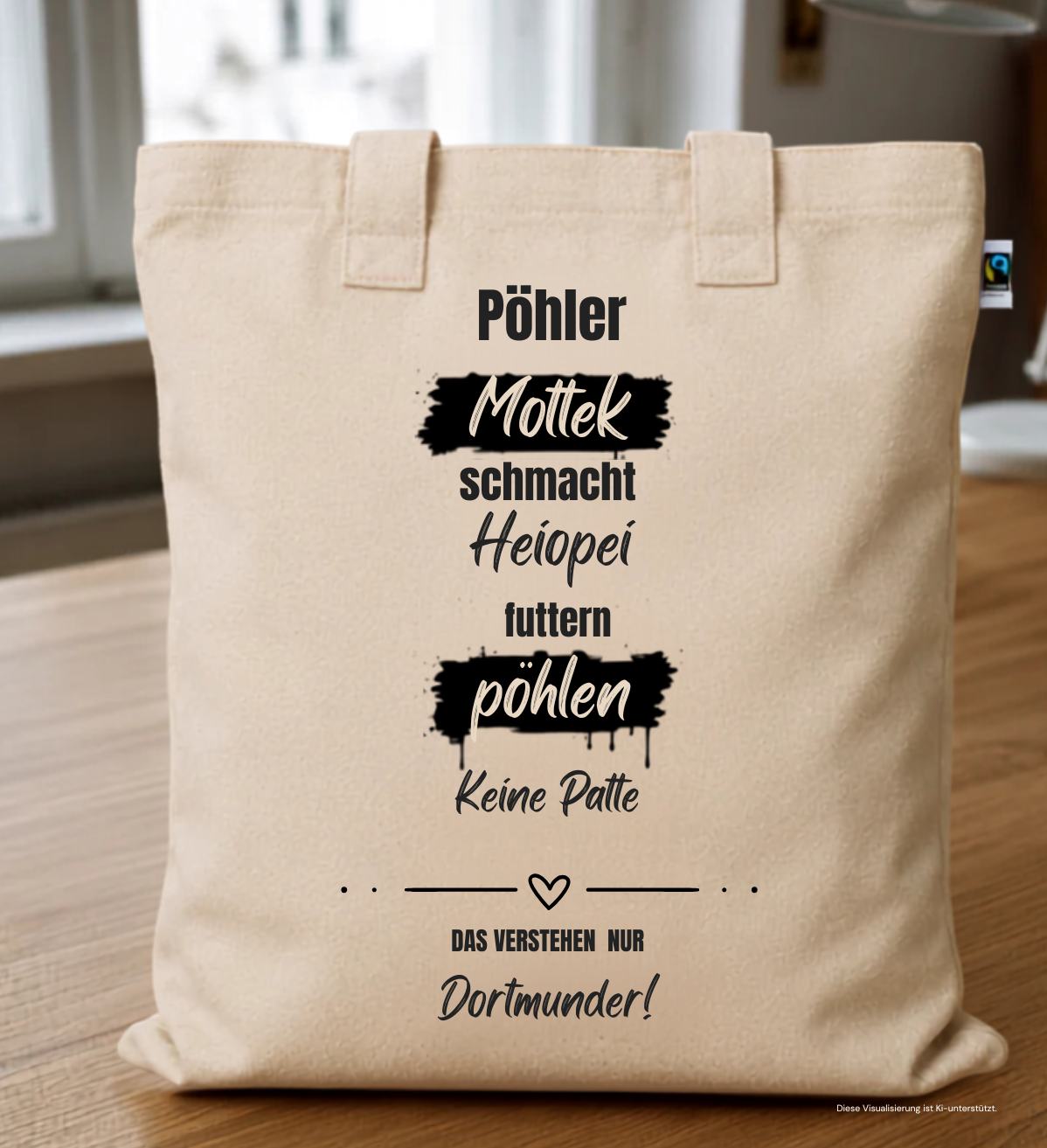 Dortmund Fairtrade Cotton Bag Long Handles