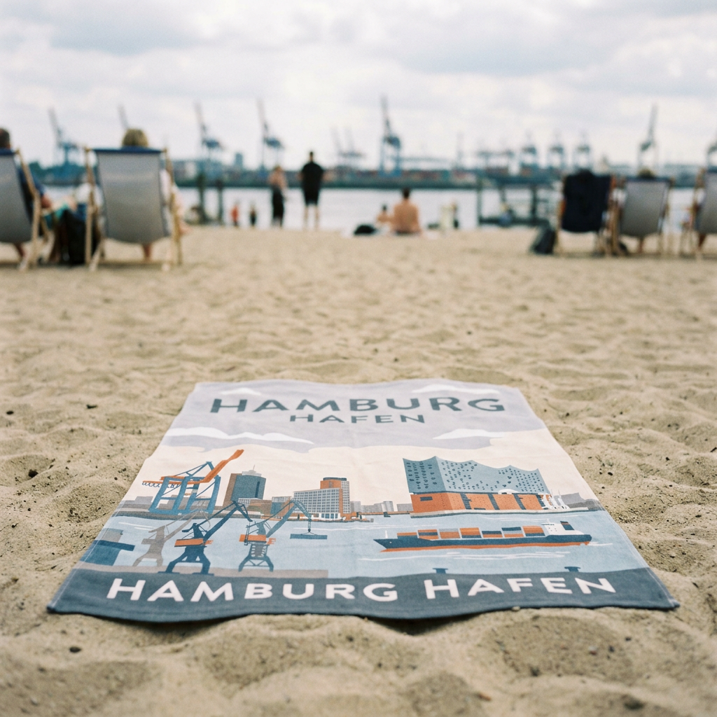 Hamburg Hafen Strandtuch