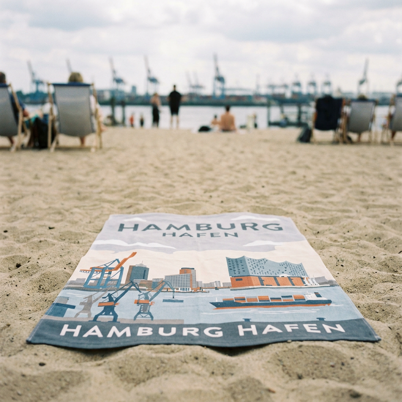 Hamburg Hafen Strandtuch